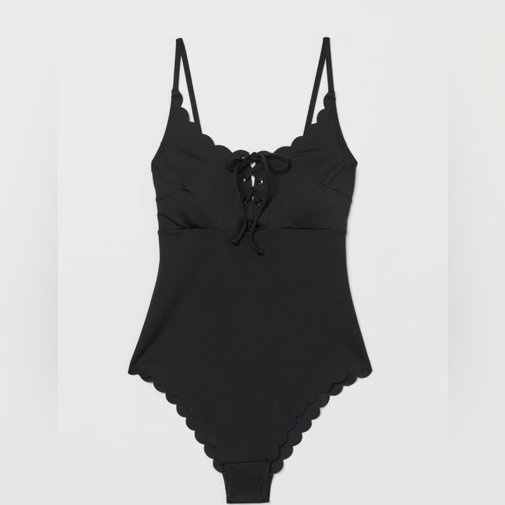 H&M Scalloped One Piece Swimsuit